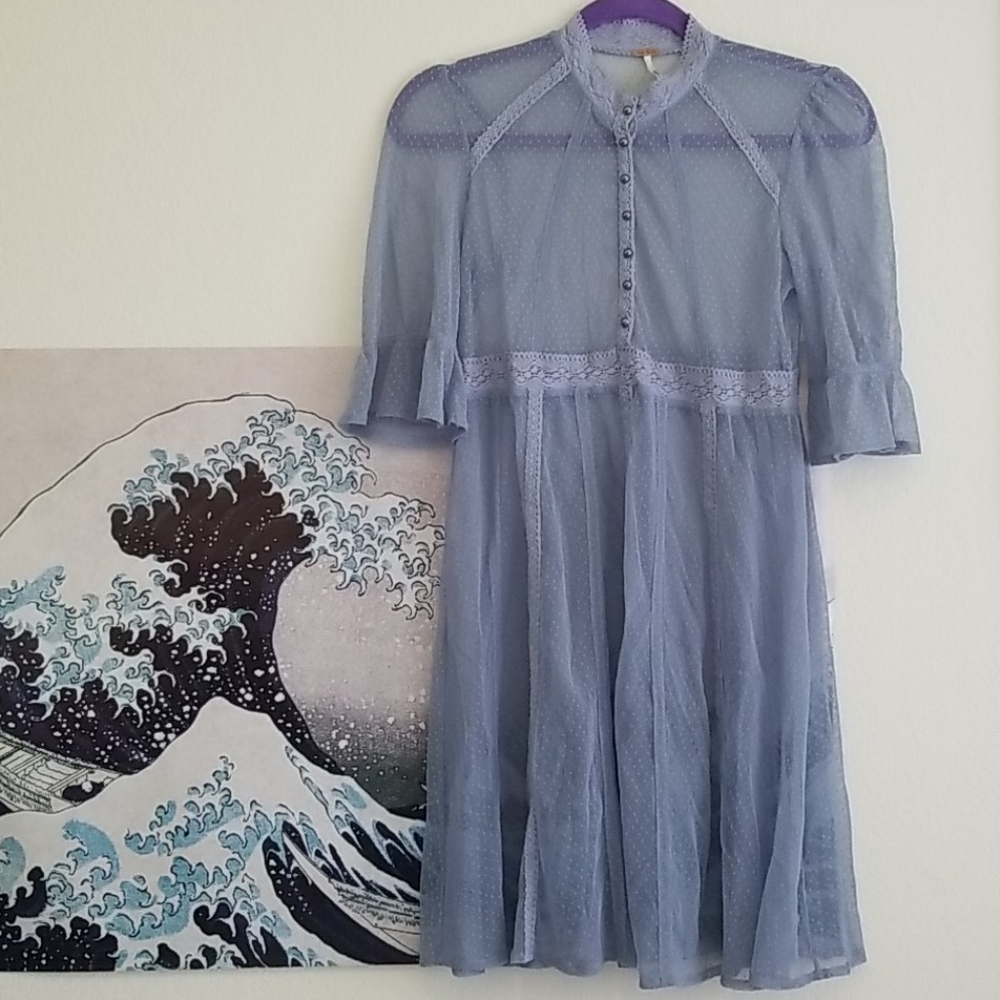 Free People Blue Lace Dress